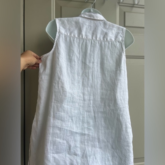 J Jill Love Linen Top – Size S petite White, Sleeveless with Side Buttons - Picture 7 of 8